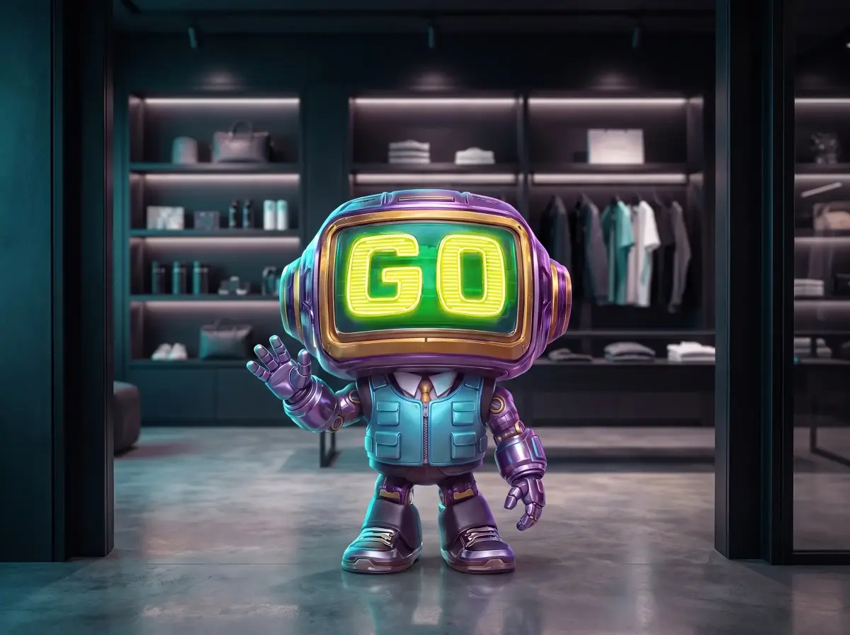 GoTrack robotu GoBot, bir mağazada